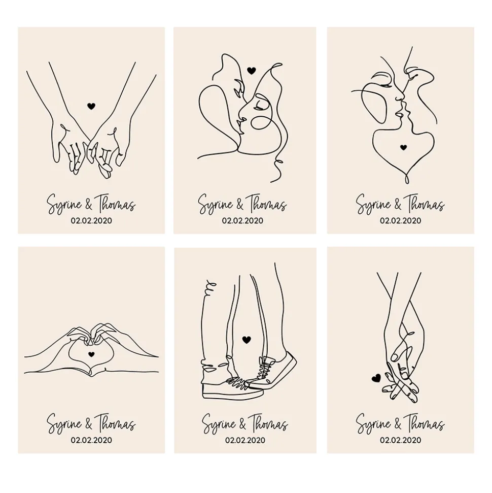 Bouteille de vin personnalisée - Dessin au trait