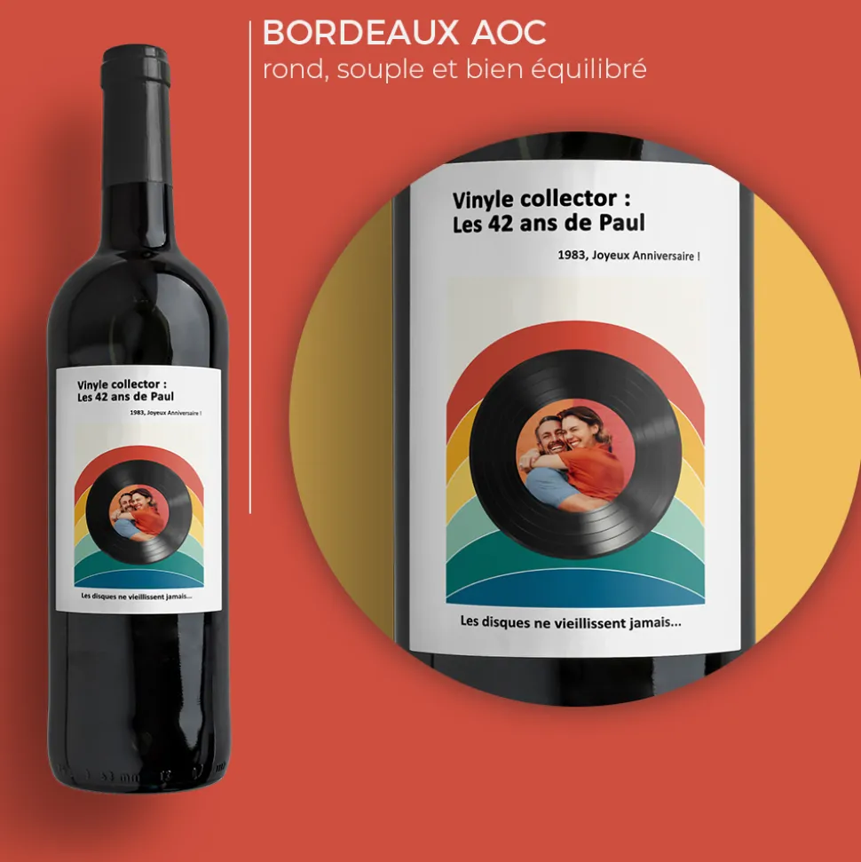 Bouteille de vin personnalisée - Retro Vibes