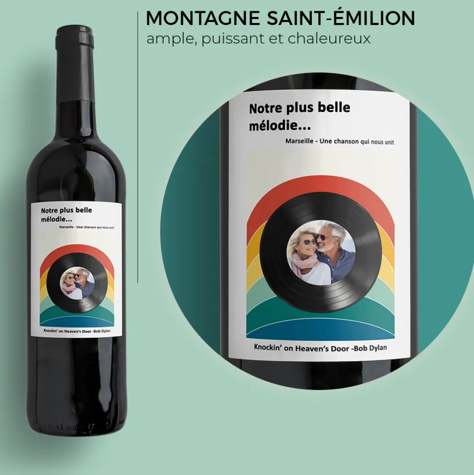 Bouteille de vin personnalisée - Retro Vibes