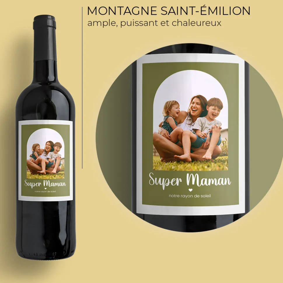 Bouteille de vin personnalisée - Instantané d'Amour