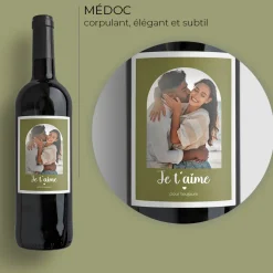Bouteille de vin personnalisée - Instantané d'Amour