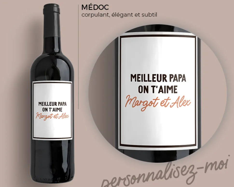 Bouteille de vin personnalisée - Message
