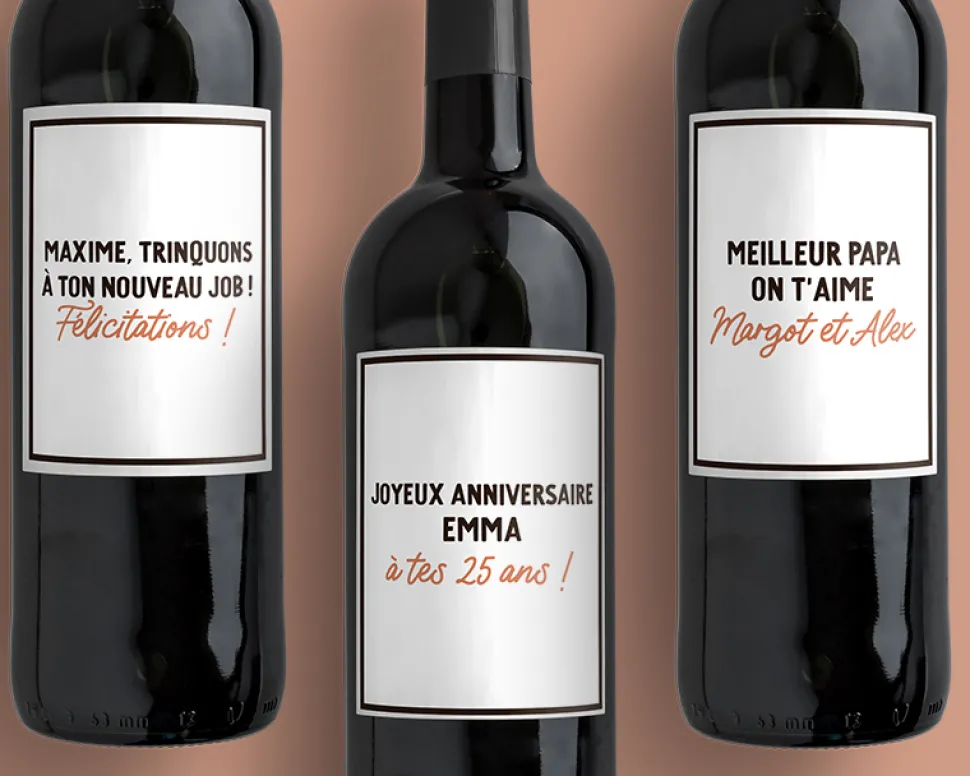 Bouteille de vin personnalisée - Message