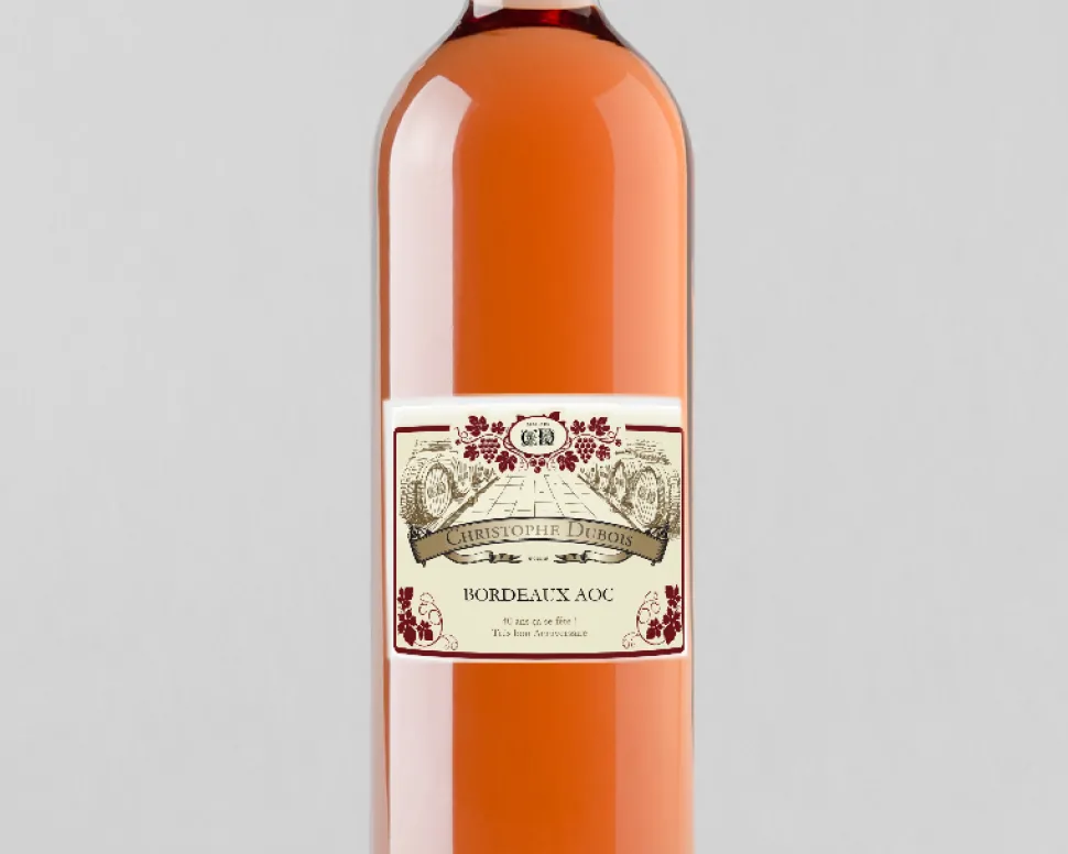 Bouteille de vin rosé personnalisée - Prénom et message