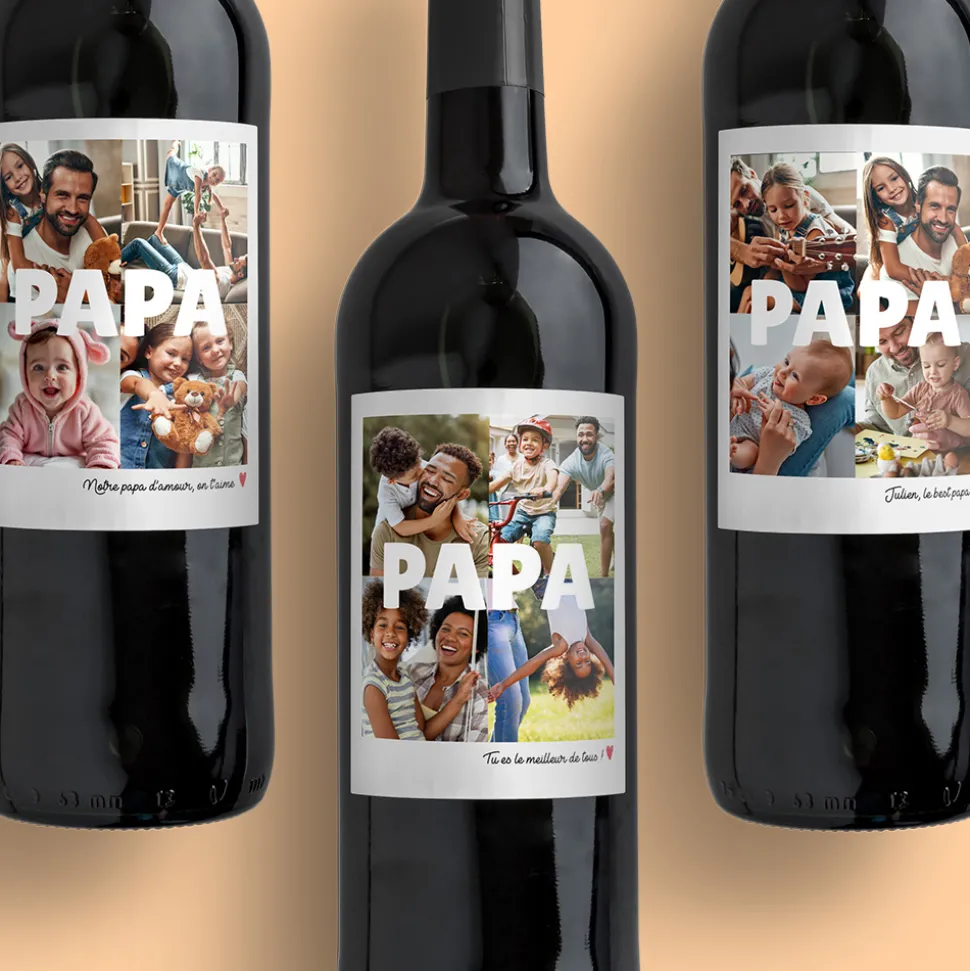 Bouteille de vin rouge - Multi-photos