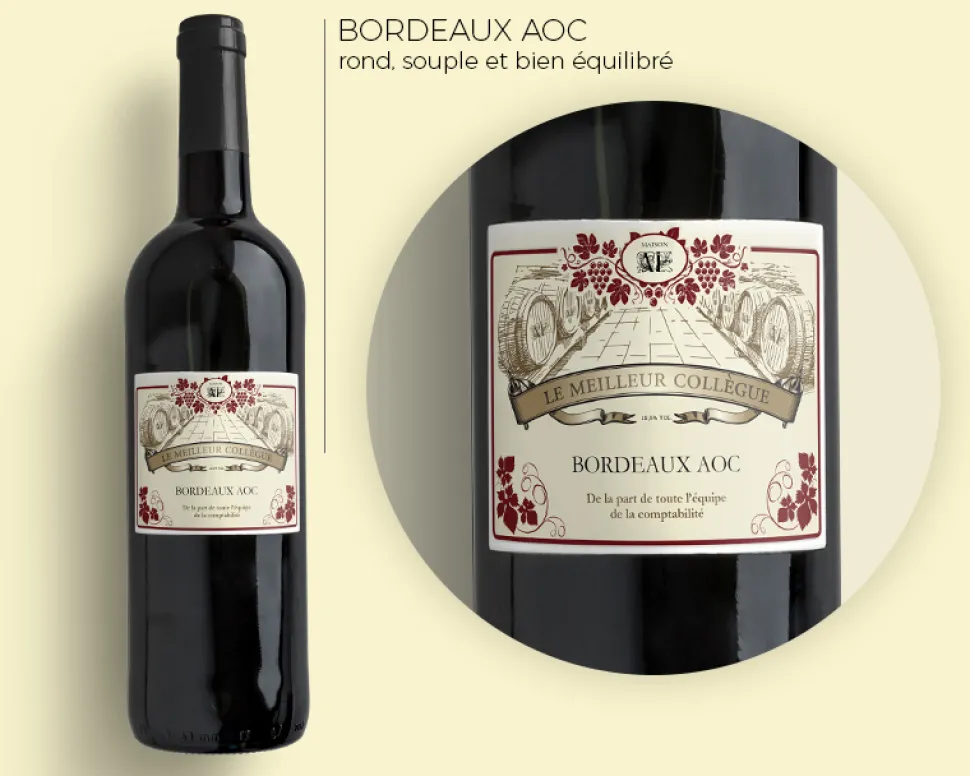 Bouteille de vin rouge personnalisée - Message