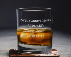 Bouteille de whisky Glen Moray - Avec un verre personnalisé
