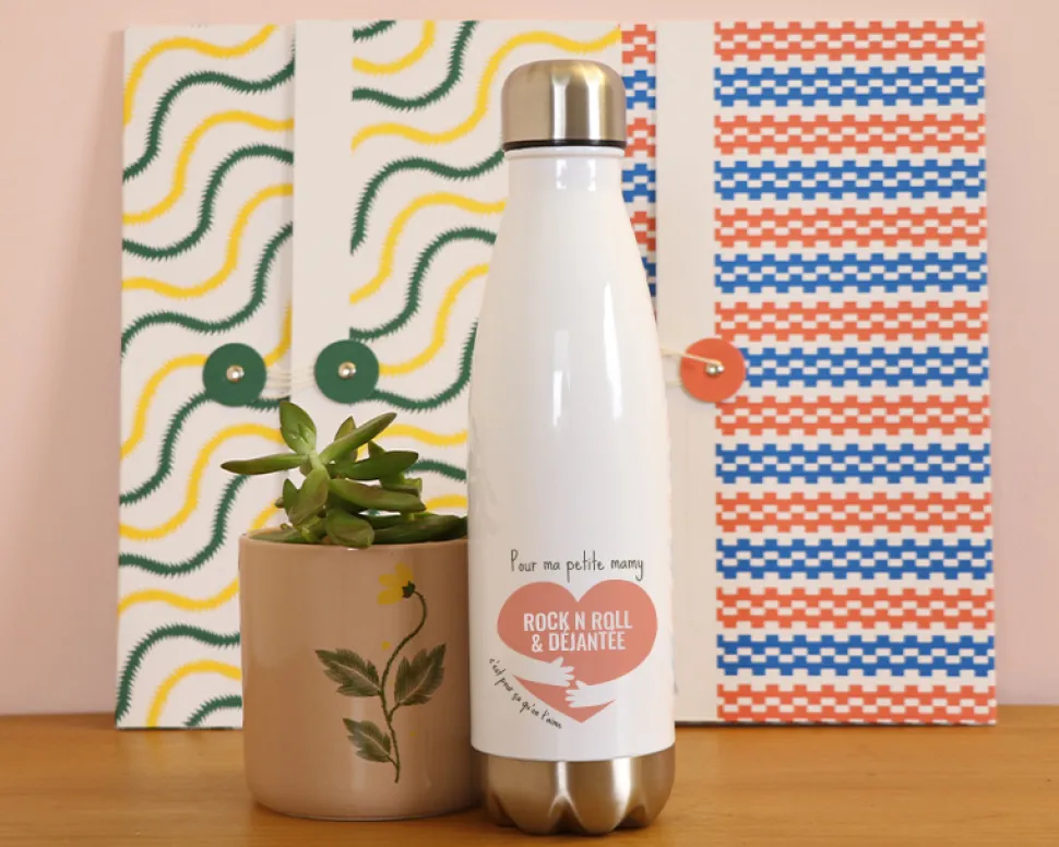 Bouteille isotherme en inox personnalisée - C'est pour ça qu'on t'aime