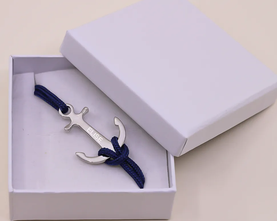 Bracelet ancre marine Personnalisable - Prénom