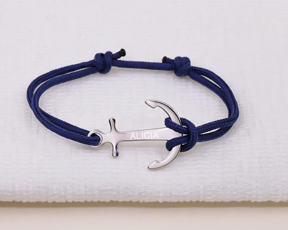 Bracelet ancre marine Personnalisable - Prénom