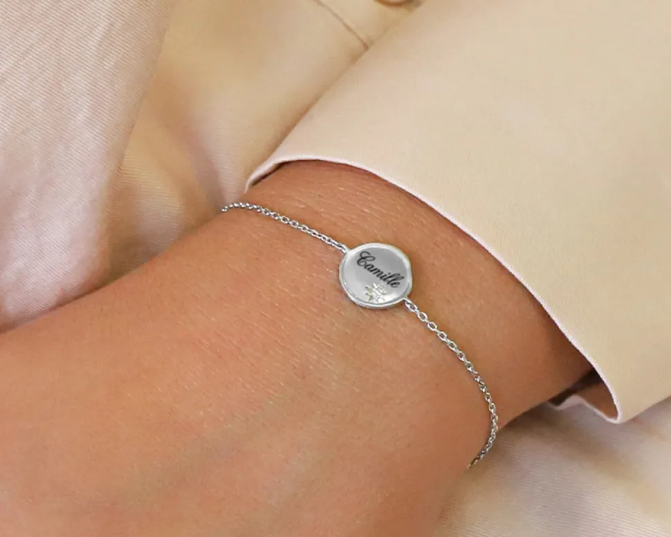 Bracelet brossé personnalisé - Argent ou Plaqué Or
