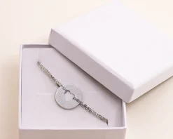 Bracelet coeur et double chaîne en Argent véritable