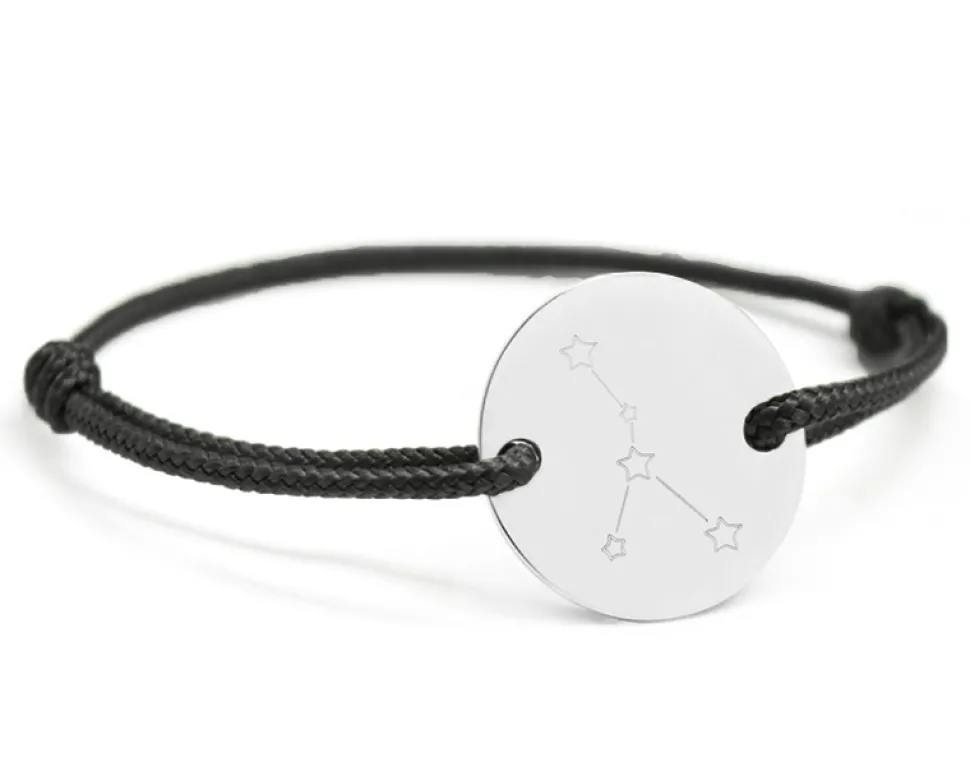Bracelet cordon personnalisé Argent 925 - Constellations