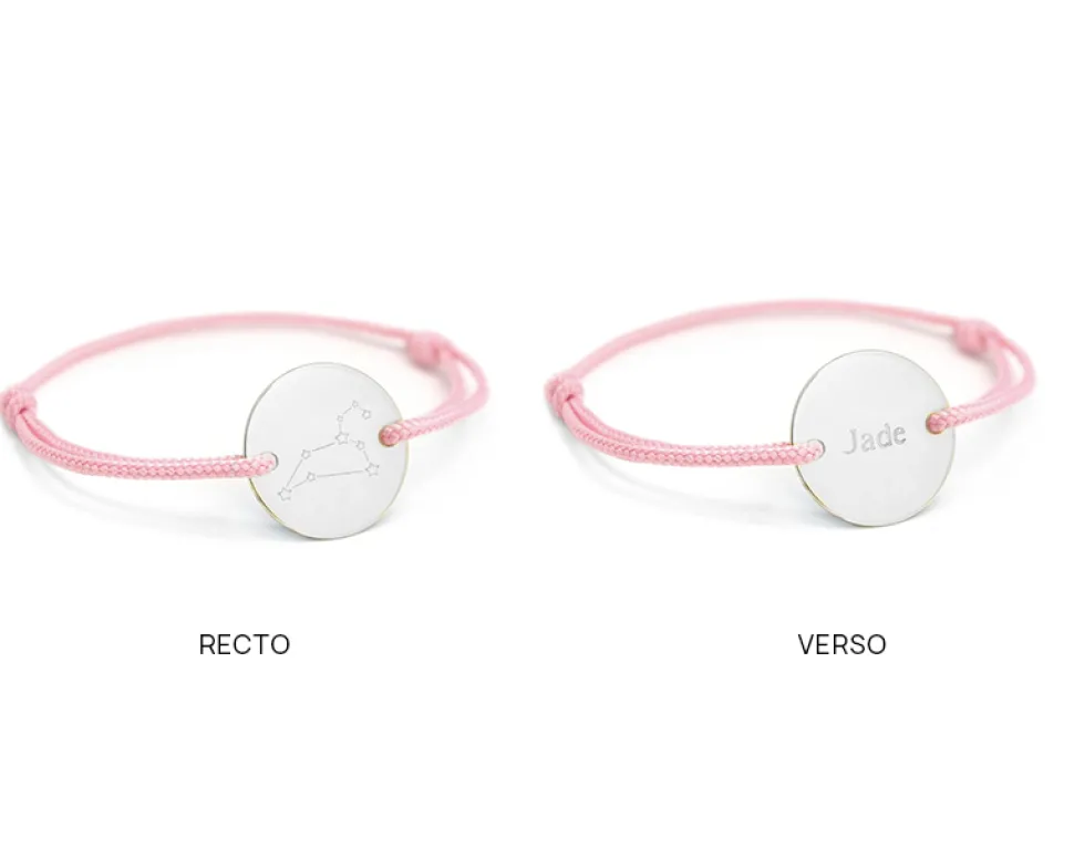 Bracelet cordon personnalisé Argent 925 - Constellations