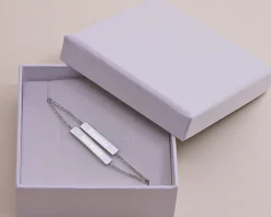 Bracelet double plaques en argent véritable