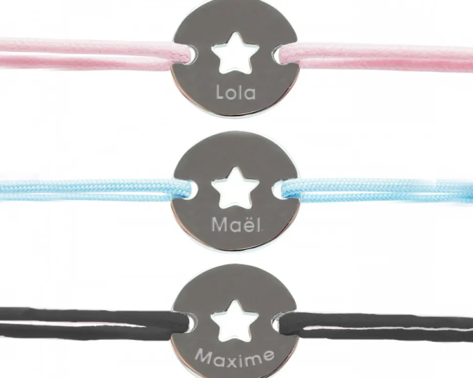Bracelet Jeton Personnalisable - Etoile argent véritable