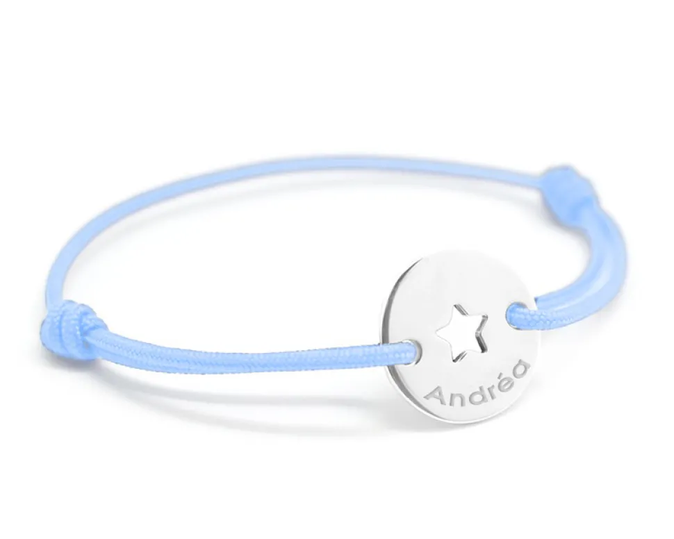 Bracelet Jeton Personnalisable - Etoile argent véritable