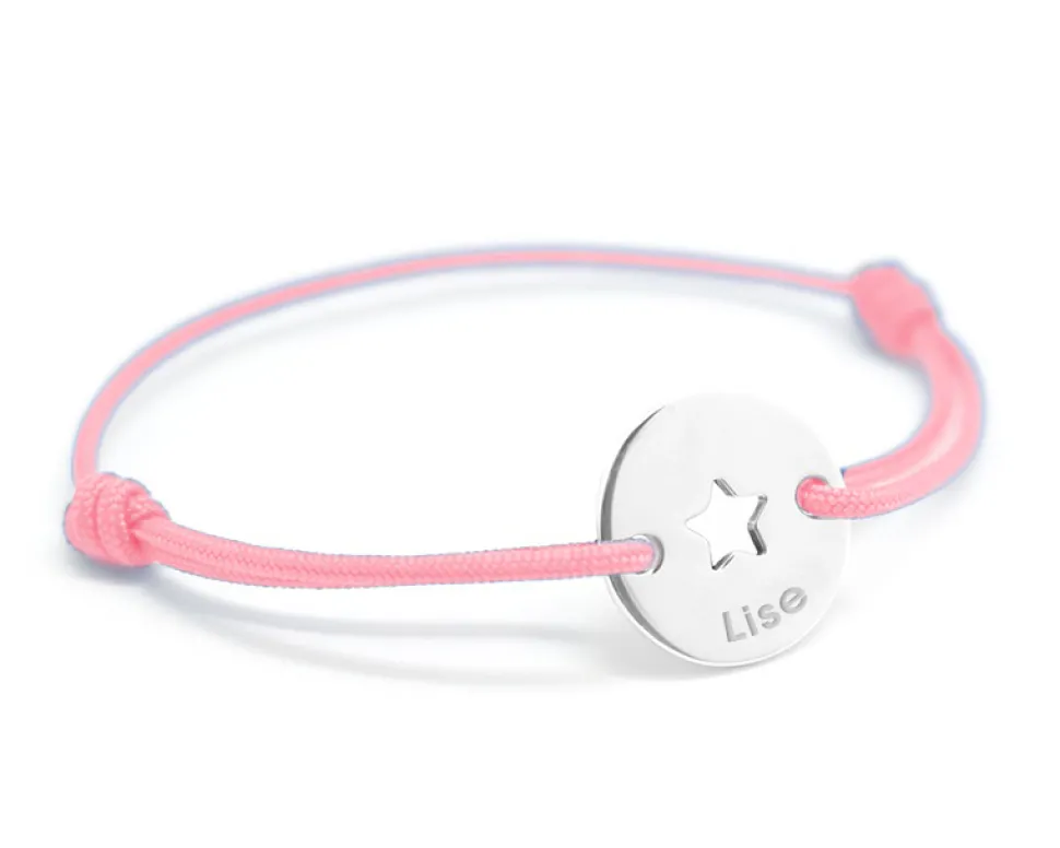 Bracelet Jeton Personnalisable - Etoile argent véritable