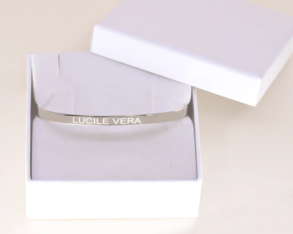 Bracelet Jonc gravé en Argent véritable