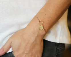 Bracelet jonc personnalisé - Plaqué or 18 carats, argent ou argent rosé