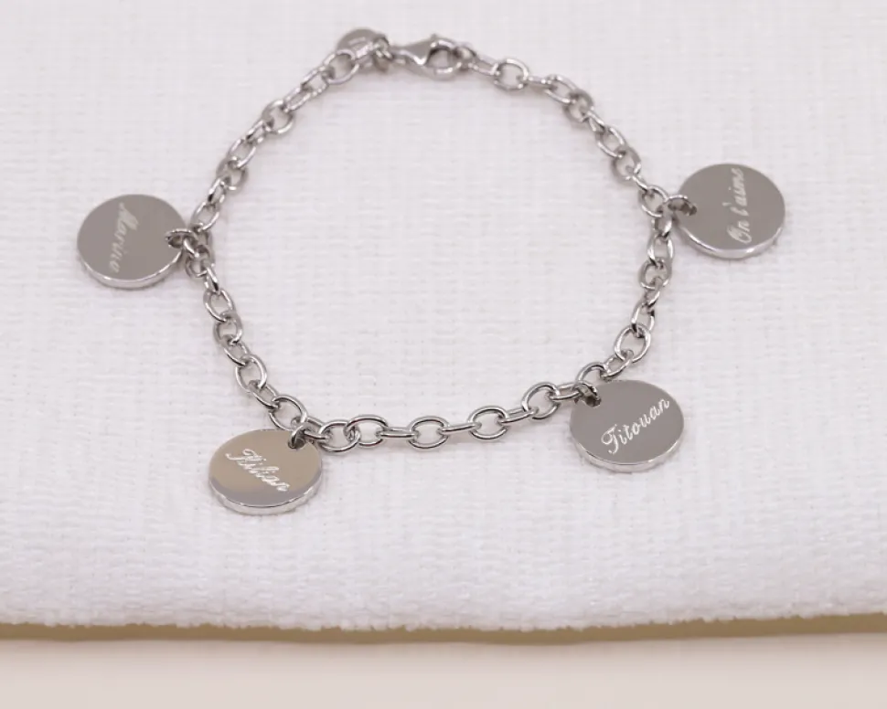 Bracelet médailles - Argent véritable