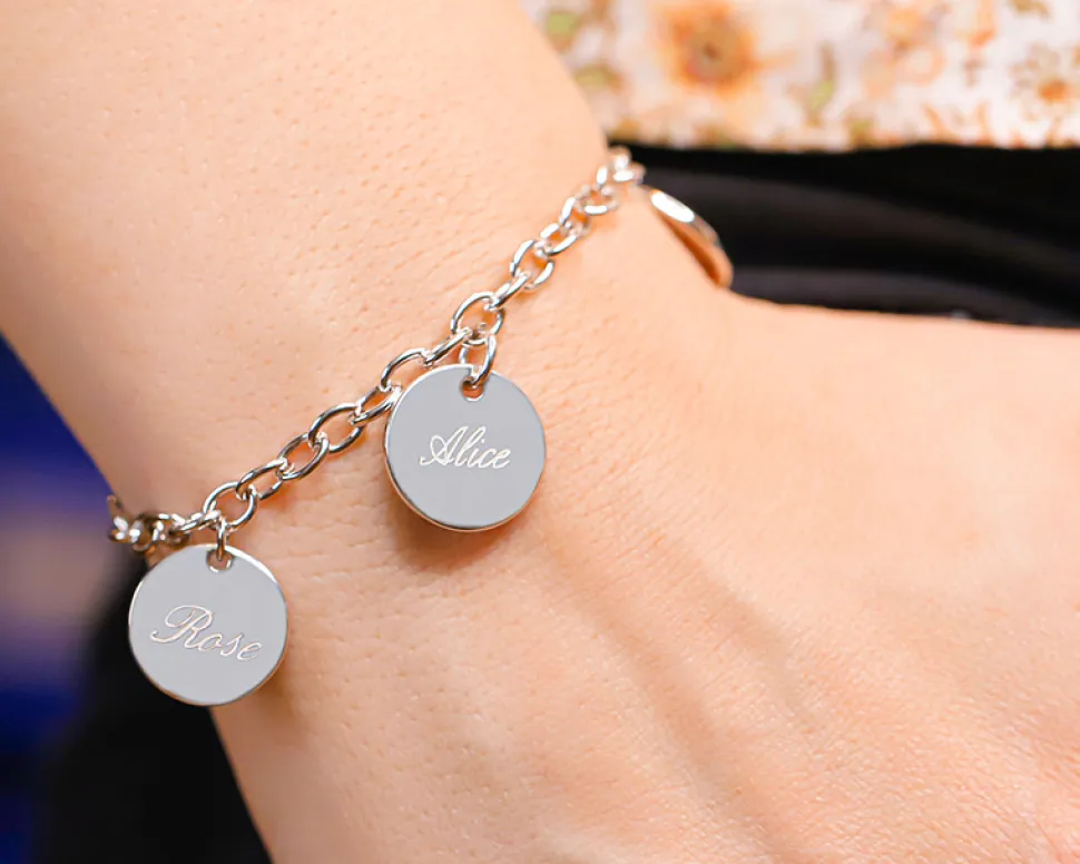 Bracelet médailles - Argent véritable