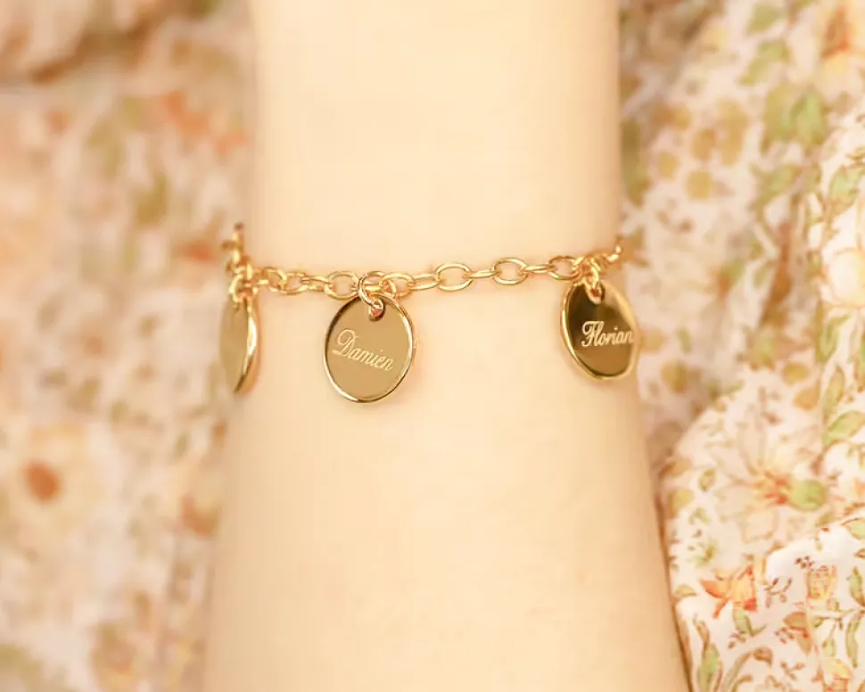 Bracelet médailles - Plaqué Or 18 carats
