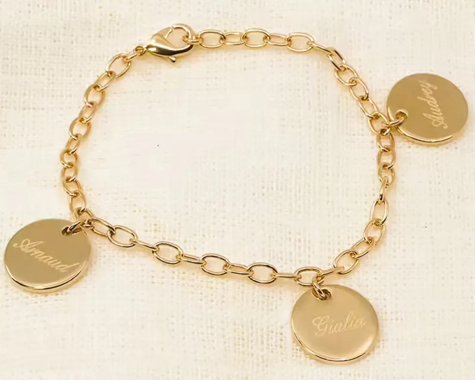 Bracelet médailles - Plaqué Or 18 carats