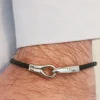 Bracelet Menottes en cuir et Acier