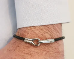 Bracelet Menottes en cuir et Acier