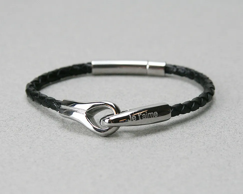 Bracelet Menottes en cuir et Acier