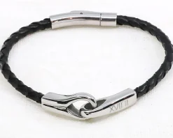 Bracelet Menottes en cuir et Acier