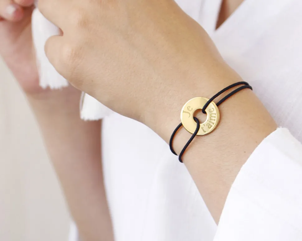 Bracelet personnalisé Mots Doux - Plaqué Or 18 carats ou Argent 925