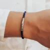 Bracelet personnalisé pour homme - cordon rouge et bleu