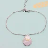 Bracelet personnalisable en argent véritable - Rose nacrée