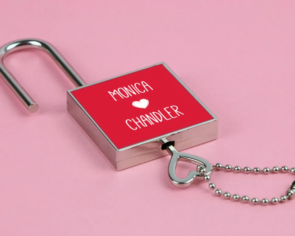 Cadenas de l'Amour Personnalisable - Prénoms - Rouge Passion