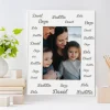 Cadre en métal blanc gravé Personnalisable - Famille Prénoms