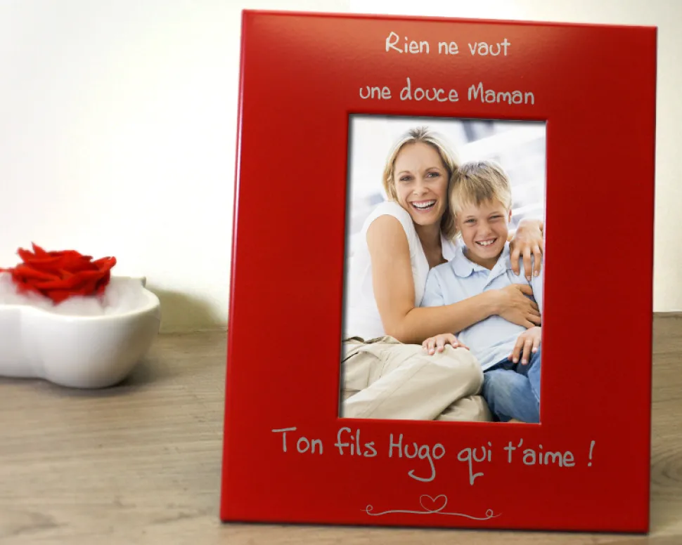 Cadre métal rouge gravé Déclaration