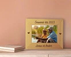 Cadre photo en bois gravé - Grand-Père