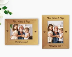 Cadre photo en bois gravé - Grand-Père
