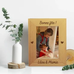 Cadre photo en bois gravé - Grand-Mère