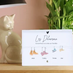 Cadre photo en verre personnalisé - Famille Chaussures