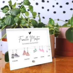 Cadre photo en verre personnalisé - Famille Chaussures