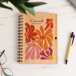 Cahier en bois personnalisé - Botanique