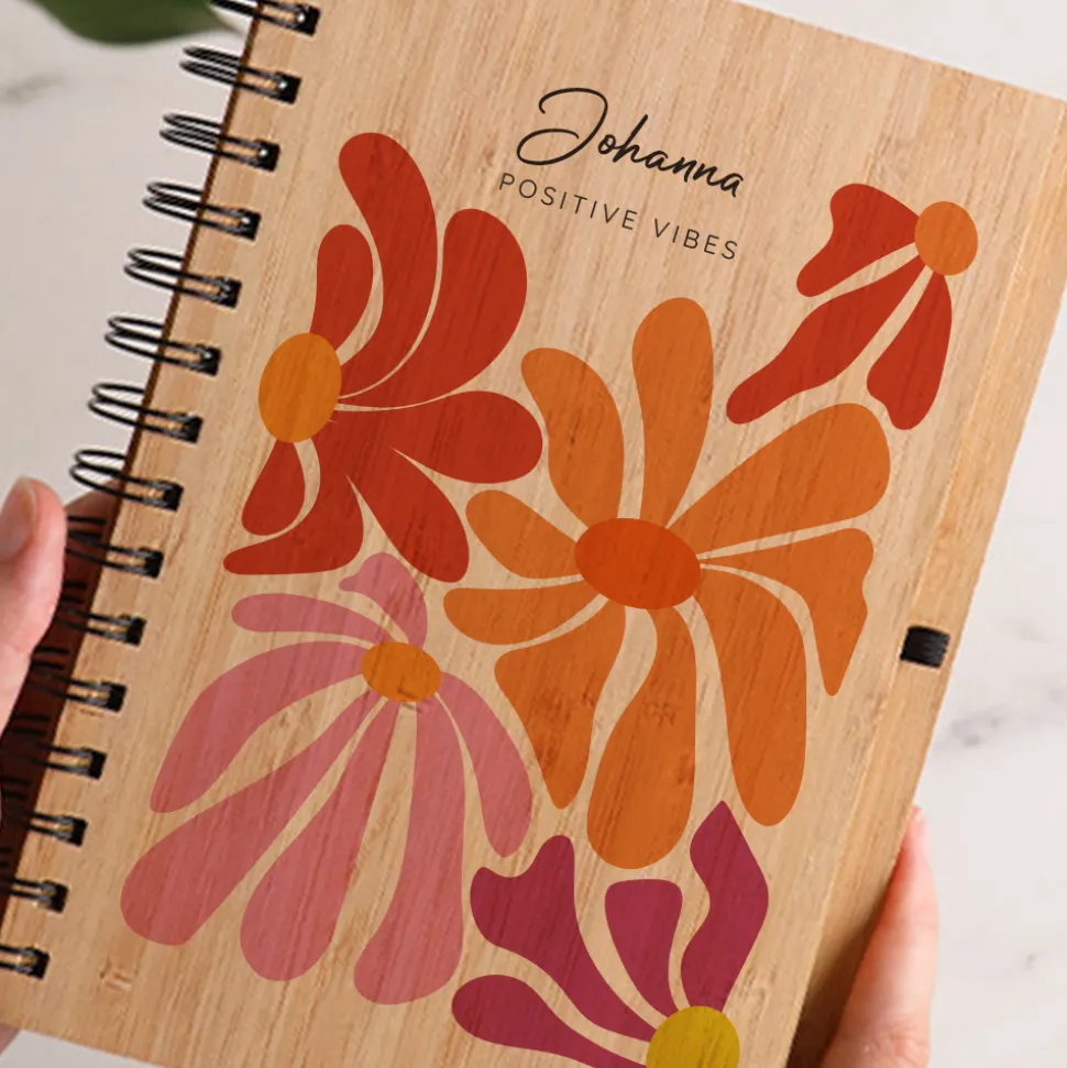 Cahier en bois personnalisé - Botanique