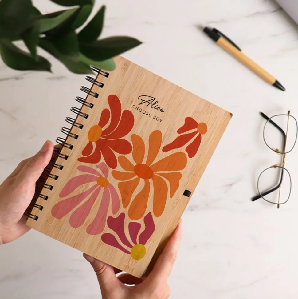 Cahier en bois personnalisé - Botanique