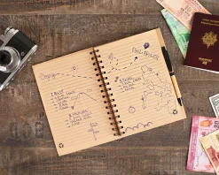 Cahier personnalisé en bois - Voyage
