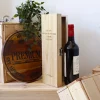 Caisse à vin personnalisée en bois - Message
