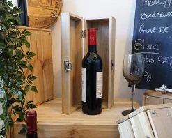 Caisse à vin personnalisée en bois - Message
