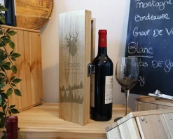 Caisse à vin personnalisée prénom - Cerf